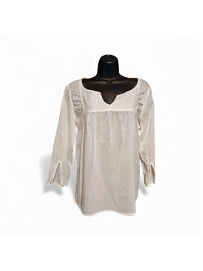 Calvin Klein Jeans White Cotton Peasant Top (JC82)